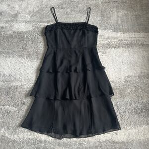 ICE Dress Womens 10 Silk Whimsygoth Fairy Witchy Romantic Y2K Tiered Ruffle New